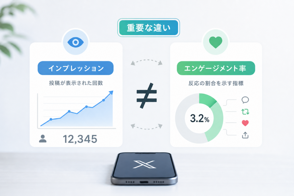 インプレッションとエンゲージメント率とは？Twitterで重要な違いを徹底解説