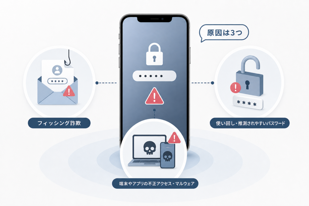 パスワード漏洩が生じる理由と主な3つの原因パターン