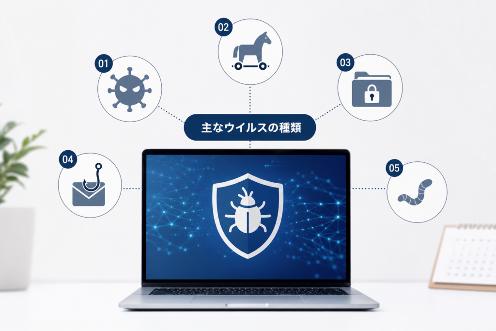 代表的なコンピューターウイルス種類と現場での脅威実態