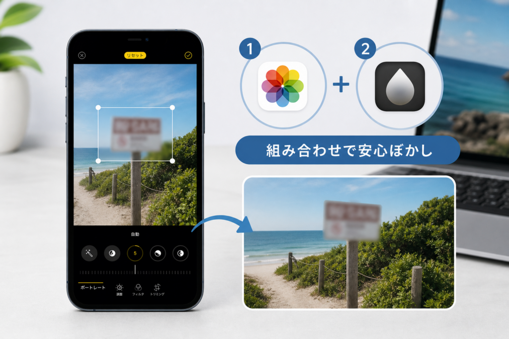 iPhoneの写真ぼかし方法│標準機能と無料アプリの組み合わせ活用術