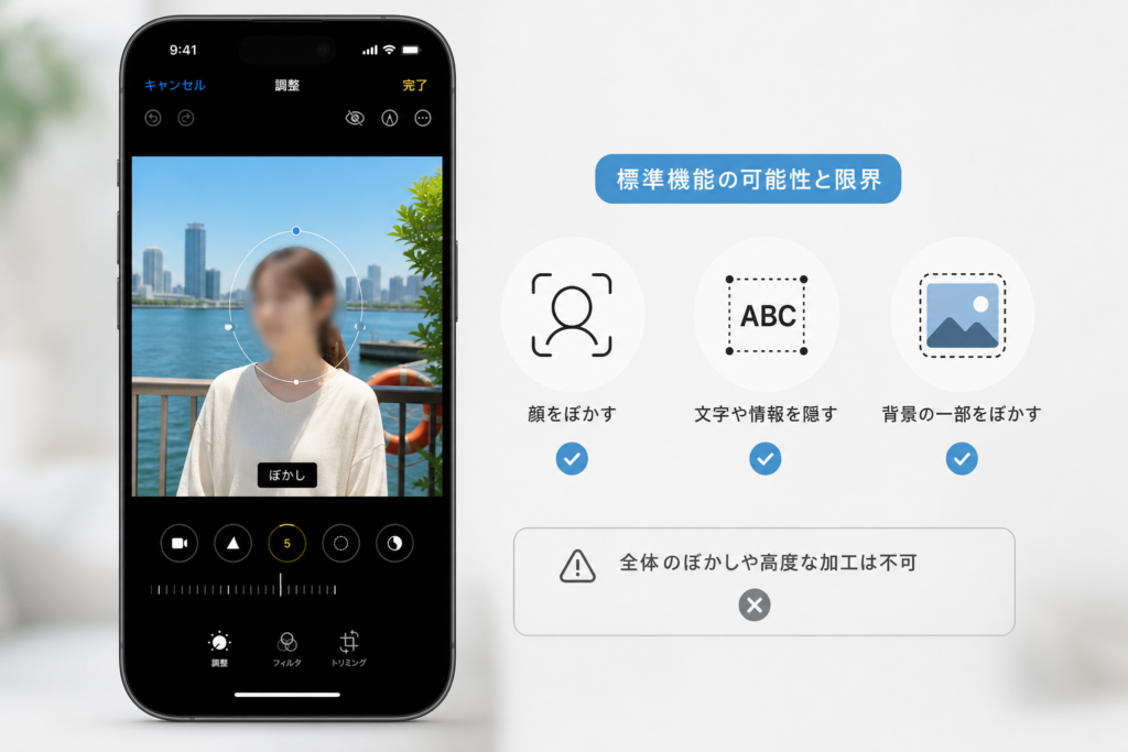 iPhone標準機能でできる写真ぼかしの可能性と限界