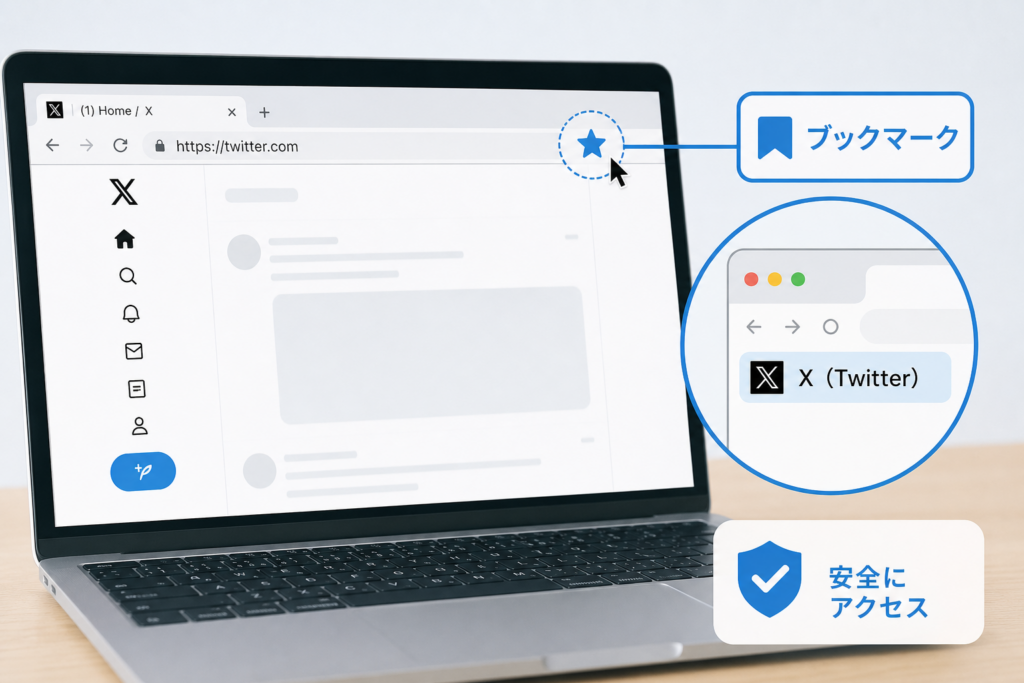 PCブラウザから安全にTwitterウェブ版を開く基本ステップとブックマーク登録