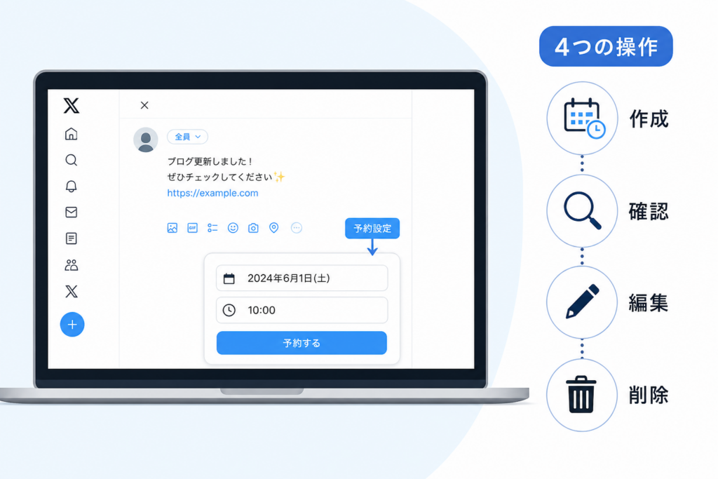 PCブラウザでTwitter予約投稿する方法｜作成から確認・編集・削除まで