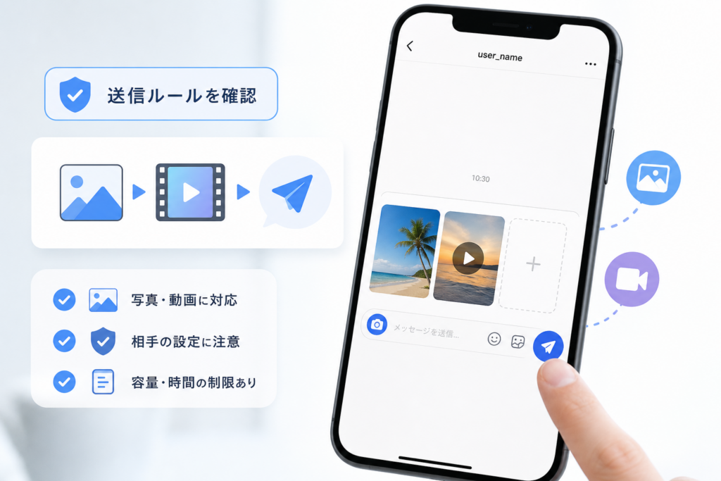TikTok DMで写真・動画を送る方法|送信ルールと制限の確認