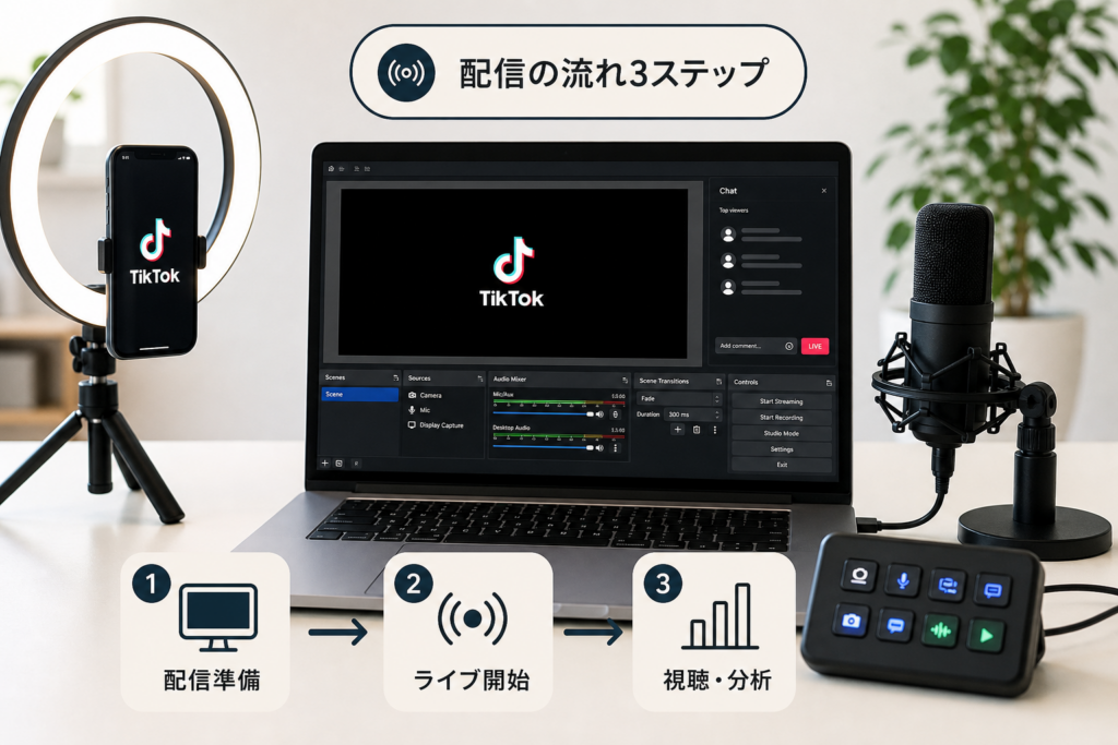 TikTok PCでのライブ配信方法|LIVE Studioとobs配信の実践ガイド