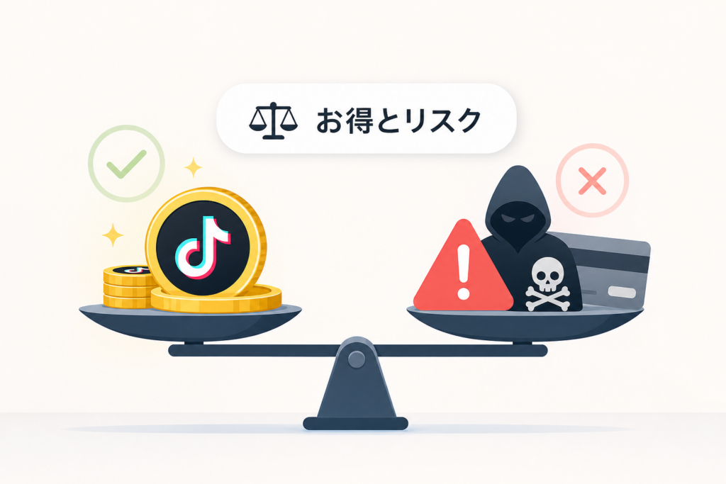 TikTokコインを安く買う方法と危険性｜お得とリスクのギリギリ境界線を理解する