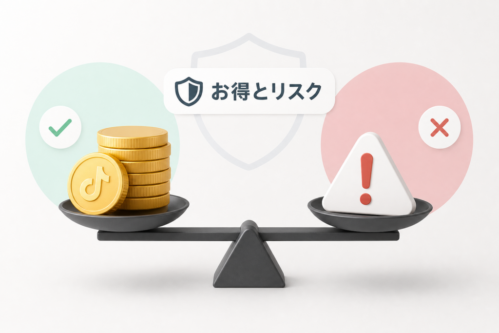 TikTokコインを安く買う方法と危険性｜お得とリスクのギリギリ境界線を理解する
