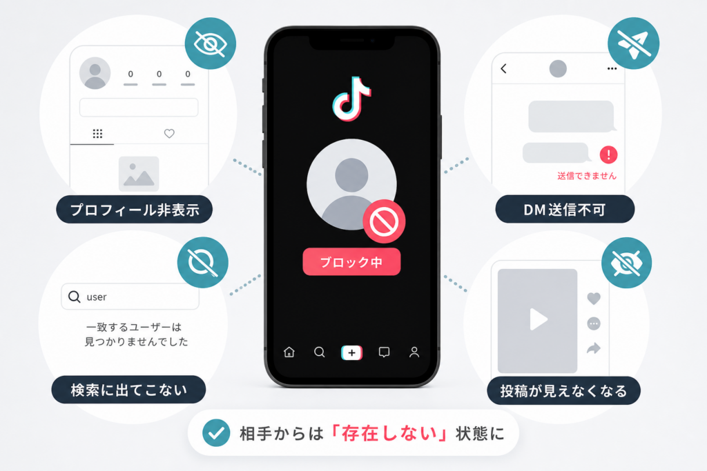 TikTokブロック方法で相手にどう映る?プロフィール・検索・DM等の画面挙動をまるごと公開