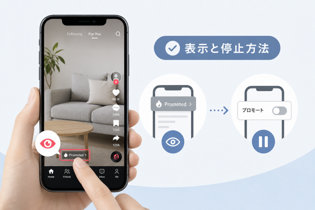 TikTokプロモートが「バレる」のか:プロモーション表示の見え方と停止方法