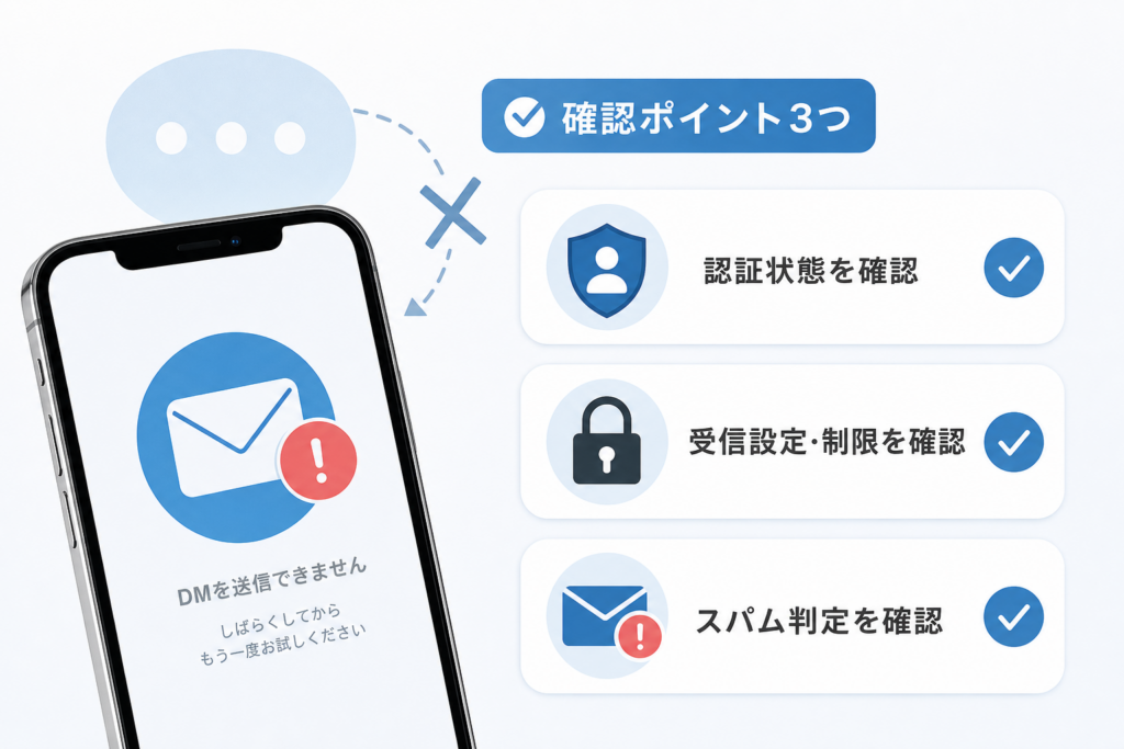 TwitterDMが送れない・届かない理由:認証・制限・スパム判定の確認方法