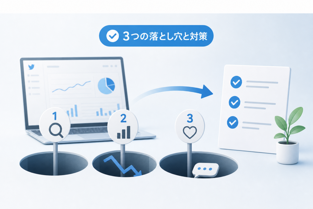 Twitterアナリティクス活用で陥りやすい3つの落とし穴と対策