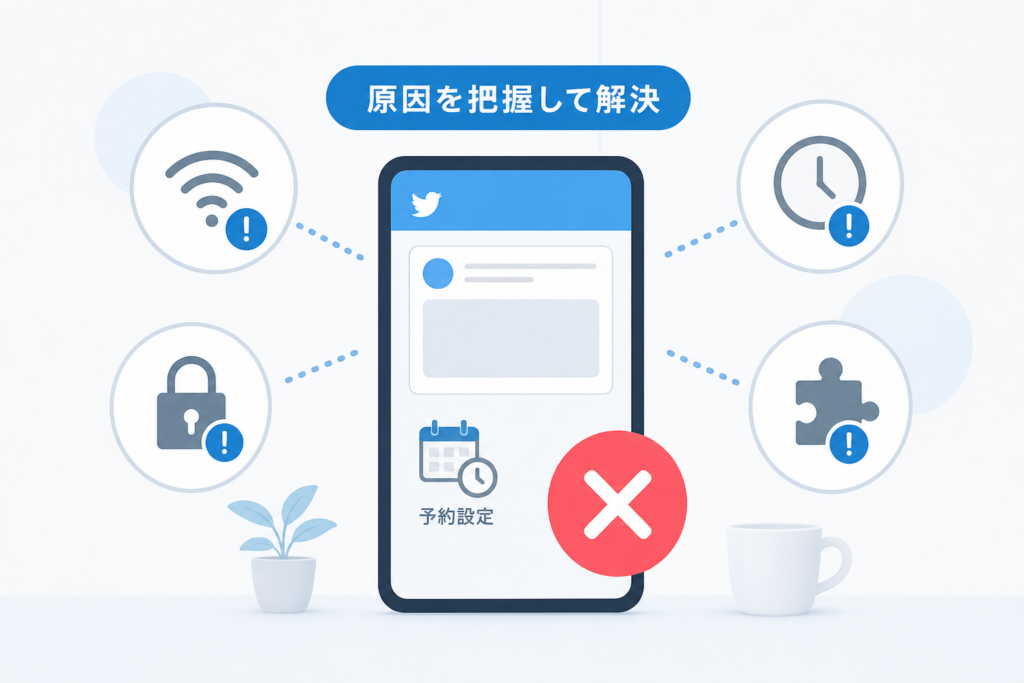 Twitter予約投稿が失敗する原因と対策｜できない・送信されない時の対応