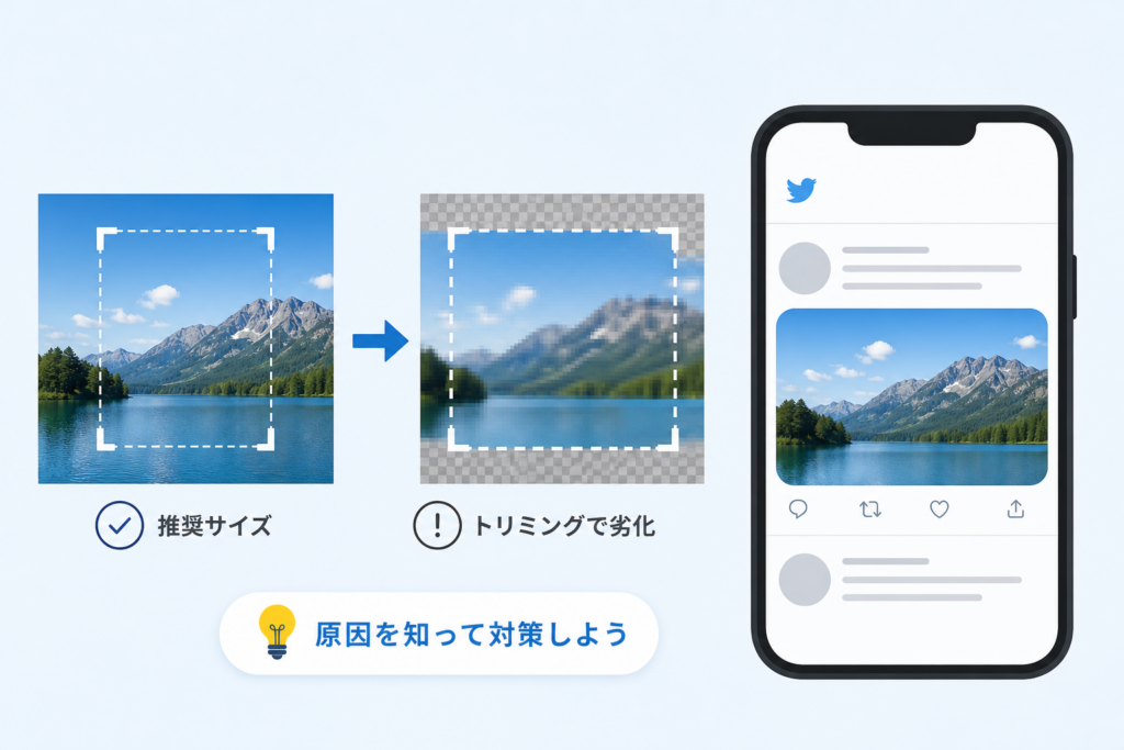 Twitter画像のトリミングぼやけ問題の原因と対策