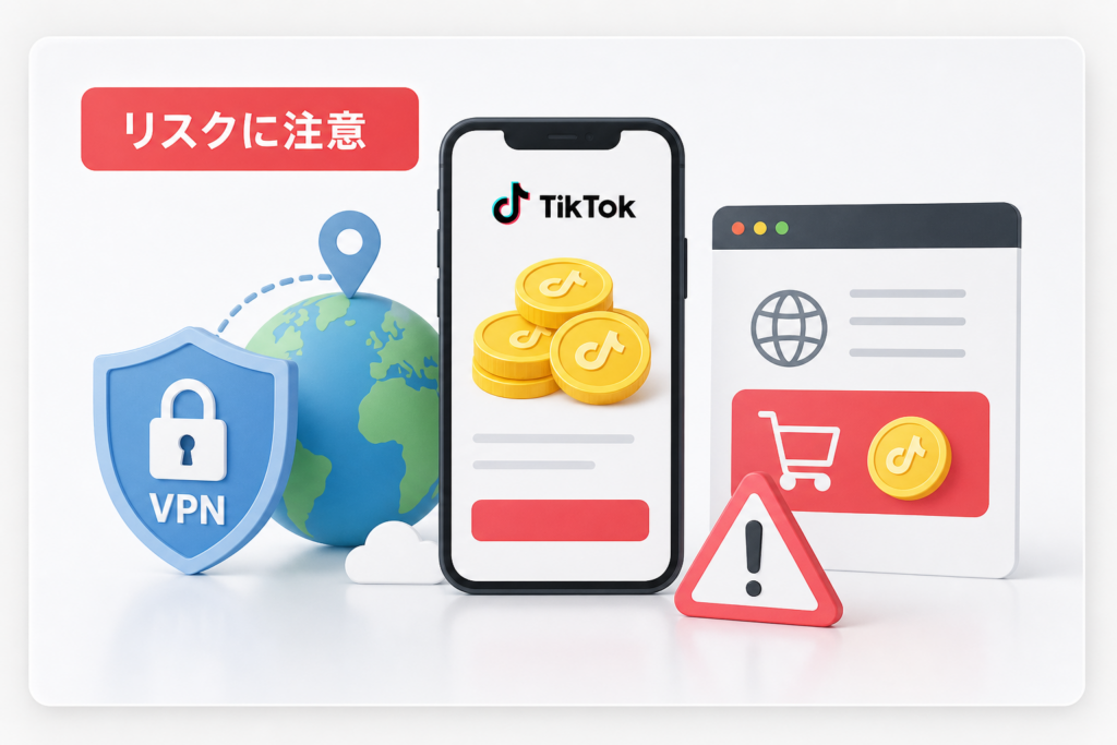 VPNや海外経由・非公式ページでTikTokコインを安く買う裏ワザは本当に得か本音レビュー