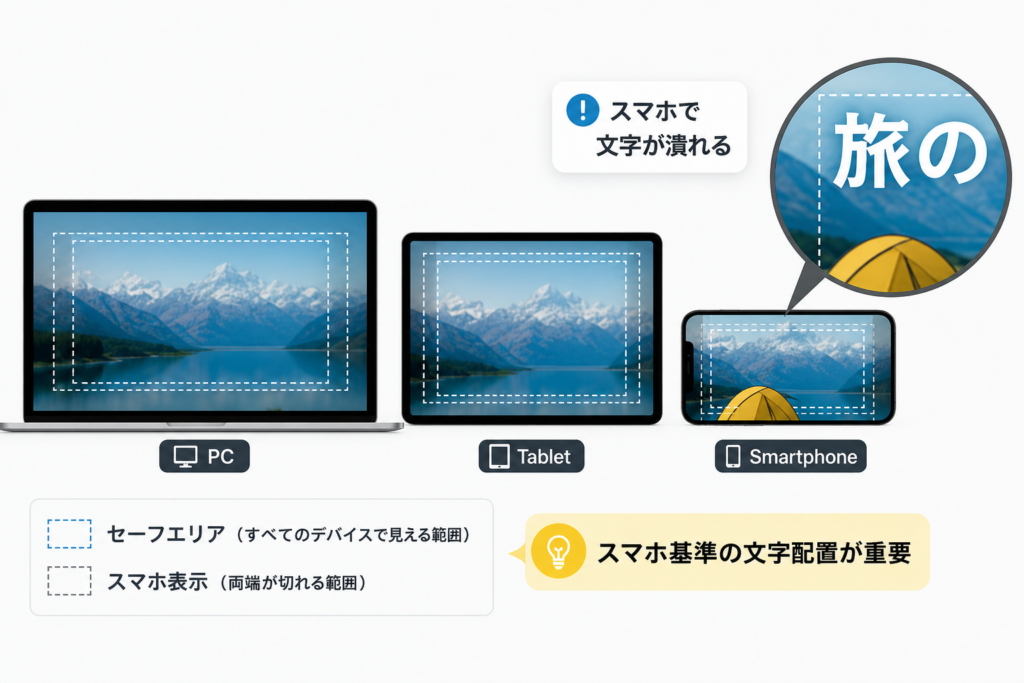 スマホで文字が潰れる原因│デバイス別表示と視認性を高める文字配置の型