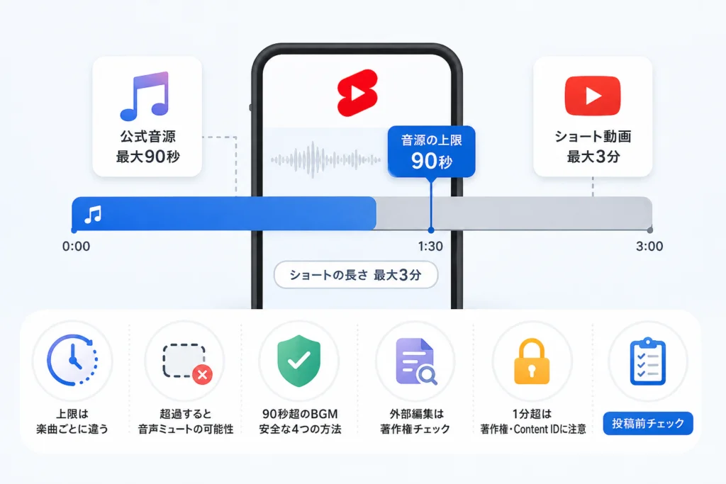 3分のショートで音楽が途中で終わるなら