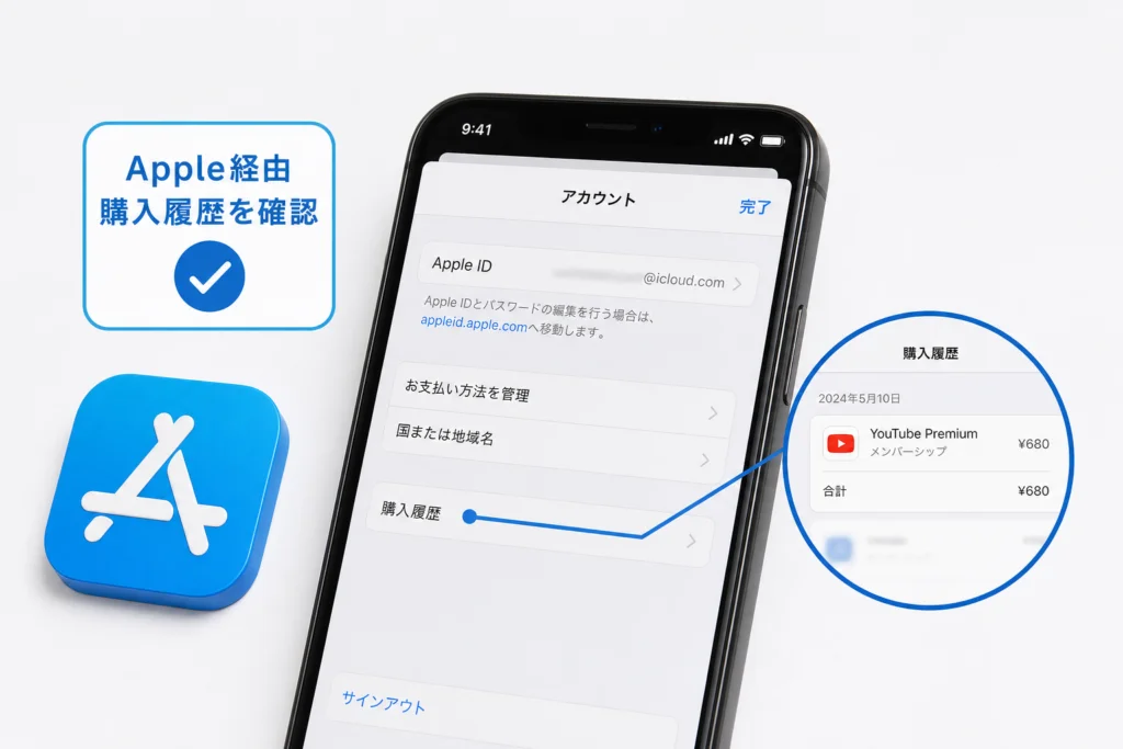 Apple経由の購入履歴を確認する手順