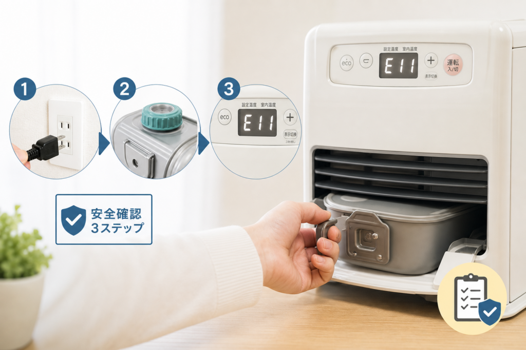E11が出たときに最初に行う安全確認