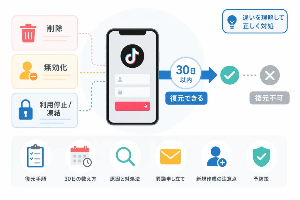 「削除」「無効化」「運営による停止」はどう見分ける?