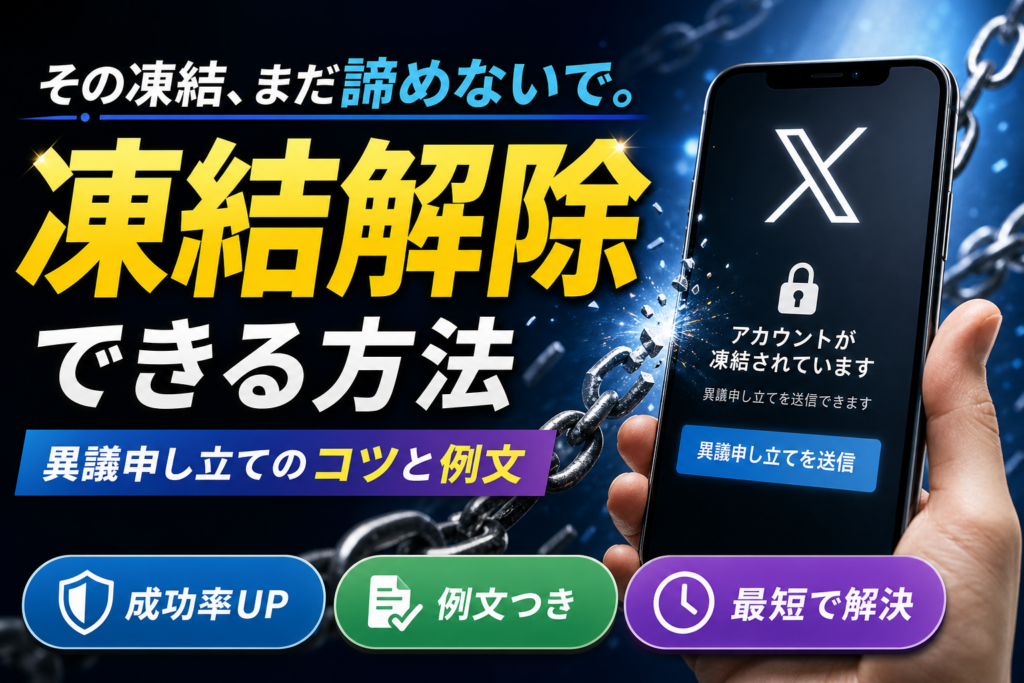 2026最新】X(Twitter)凍結解除の裏ワザと異議申し立て例文！返信が