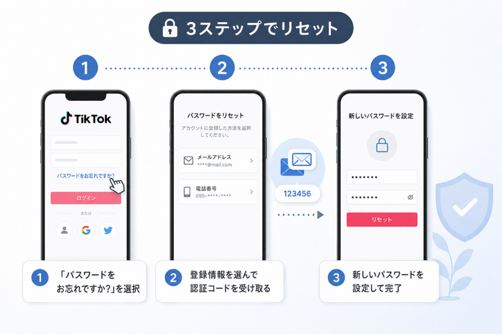 【ログアウト中】パスワードを忘れた場合のリセット手順