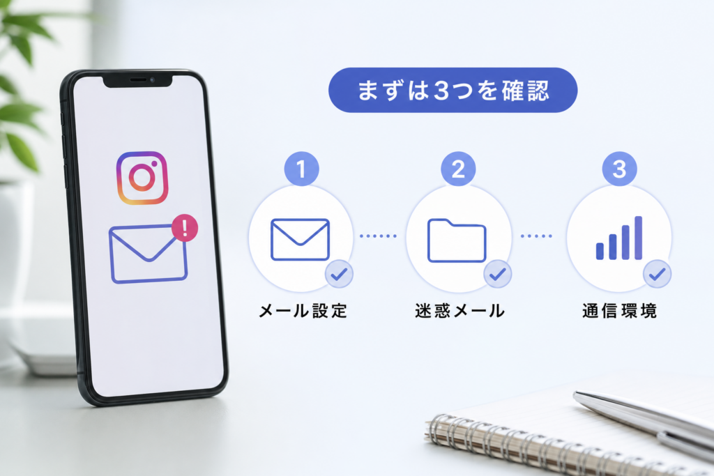 【手順】再設定メールが来ないときに最初に試すこと