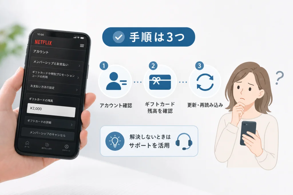 スマホで残高が見つからないときの確認手順