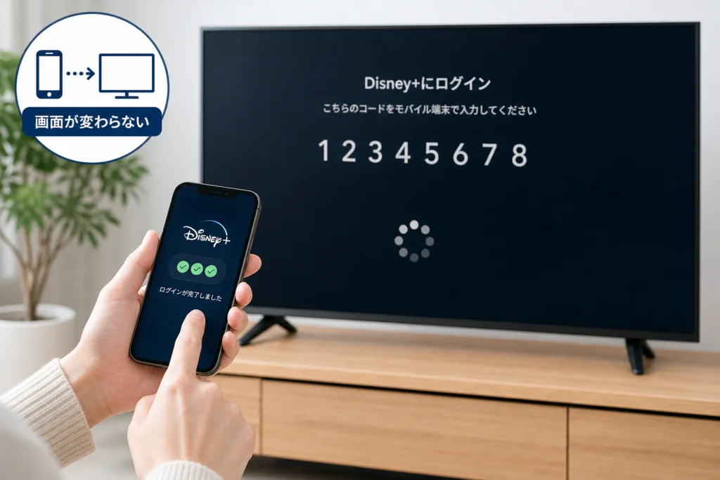 スマホで認証できてもテレビ画面が変わらないときは?