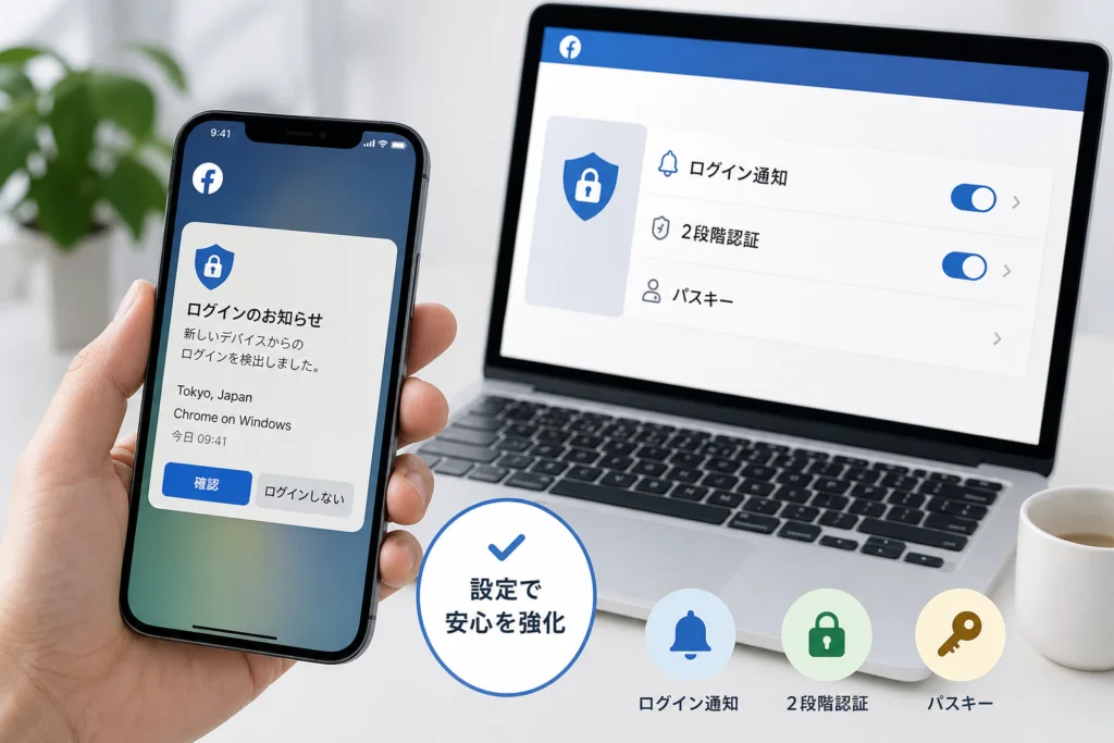 スマホでFacebookのログイン通知を設定するには?