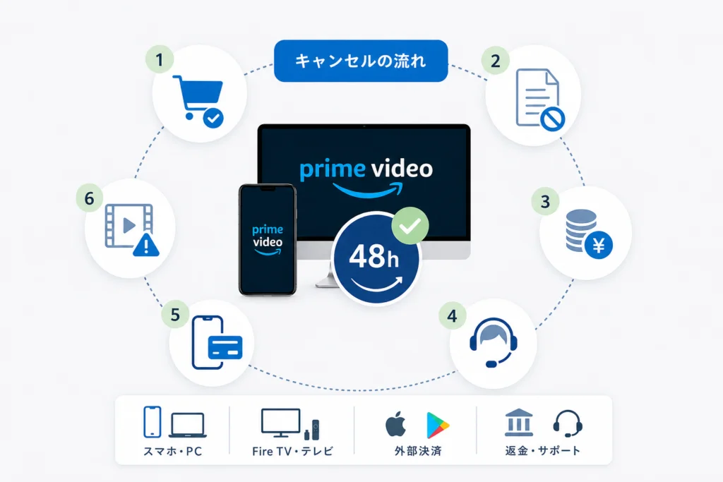 スマホ・PCからキャンセルする順番