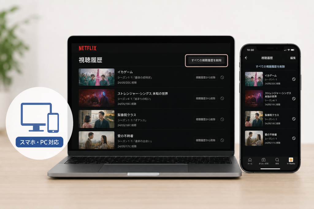 スマホ・PCで視聴履歴を開く