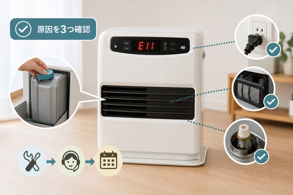 タンクを入れてもE11が消えない原因