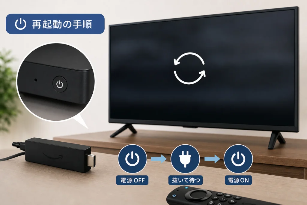 テレビやテレビ接続端末を再起動する