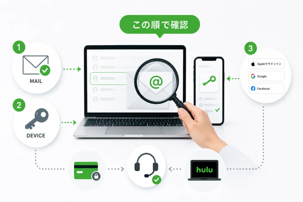 メールの受信履歴と端末の保存情報からアドレスを探す