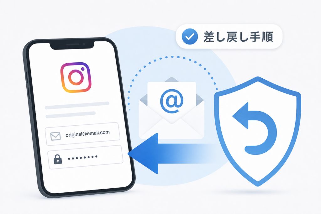 メールアドレスを書き換えられた場合の差し戻し手順