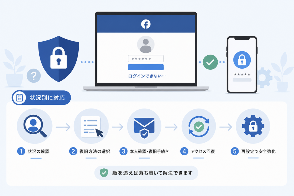 ログインできない場合の状況別復旧手順