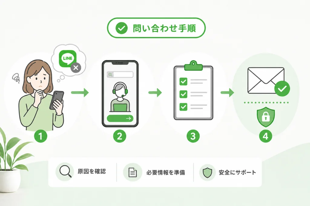 ログインできない状態でLINE公式へ問い合わせる手順