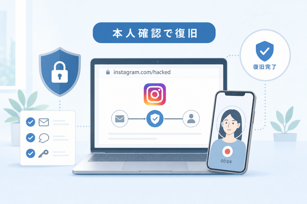 取消リンクが使えない場合はinstagram.com/hackedから復旧する