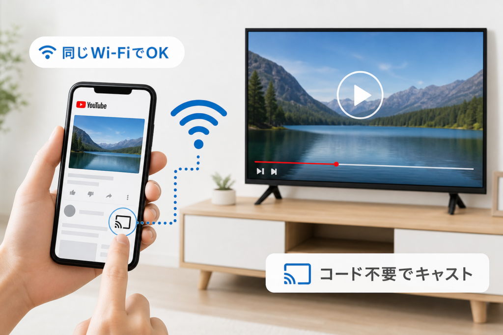 同じWi-FiならコードなしでYouTubeをキャストする方法