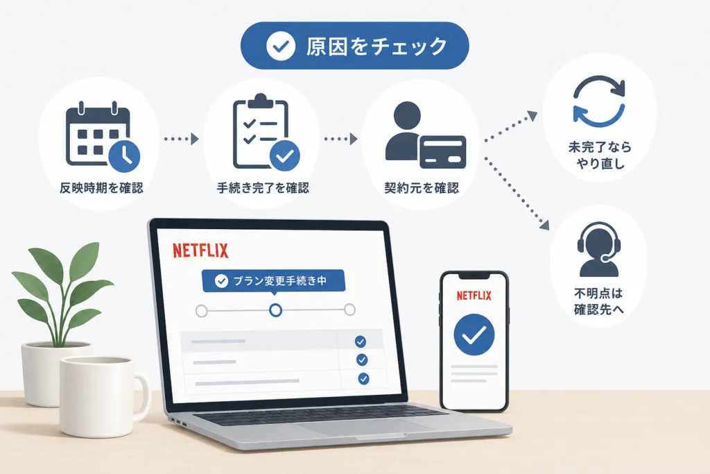 変更待ちか手続き未完了かを確認するには?