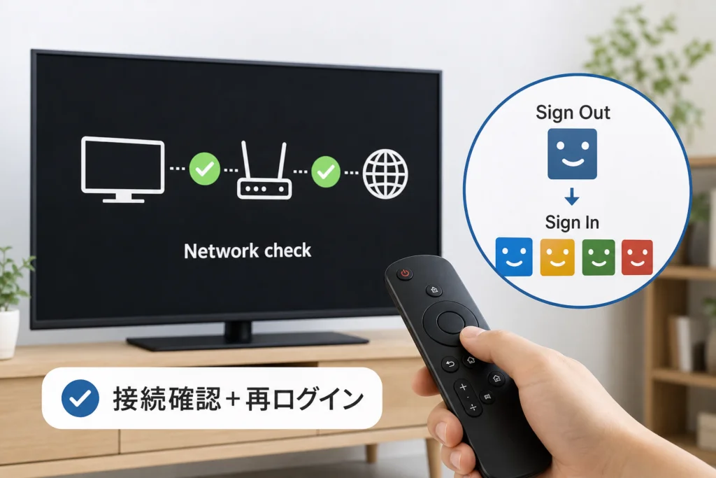 手順2：接続確認を実行する。サインアウトは補助操作