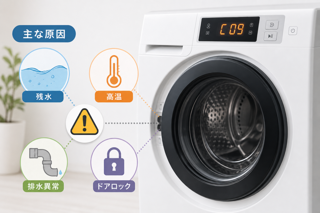 日立洗濯機のC09エラーが出る主な原因