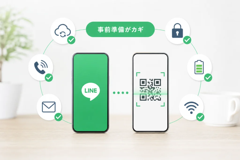 旧端末でLINEを開ける場合:QRコードと事前準備