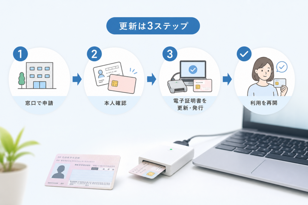 期限切れ電子証明書の更新・期限後発行の手順