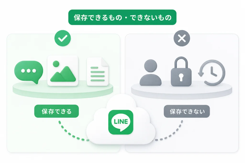 無料の標準バックアップで保存できるもの・できないもの
