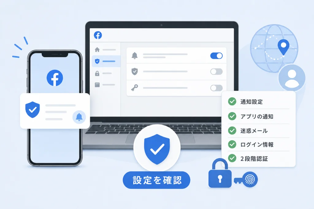 Facebookのログイン通知が届かないときは何を確認する?
