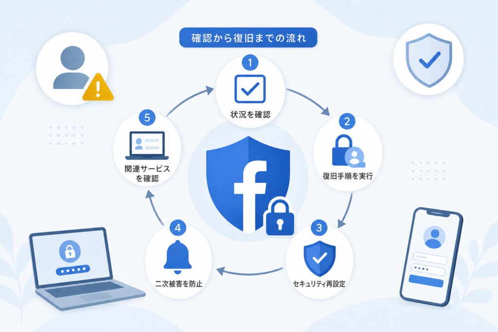 Facebookアカウントが乗っ取られたか確認するチェックリスト