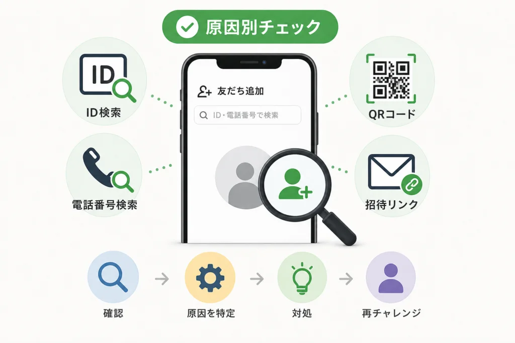 ID検索で友だち追加できない原因と対処法