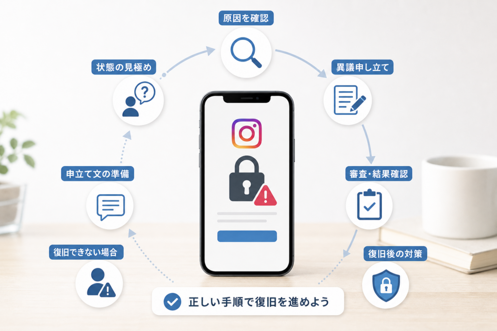 Instagramアカウントが停止・制限される原因の確認方法