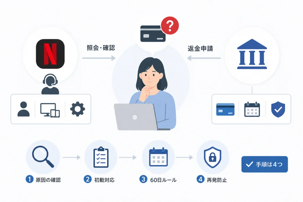 Netflixと支払い元へ、役割を分けて連絡する